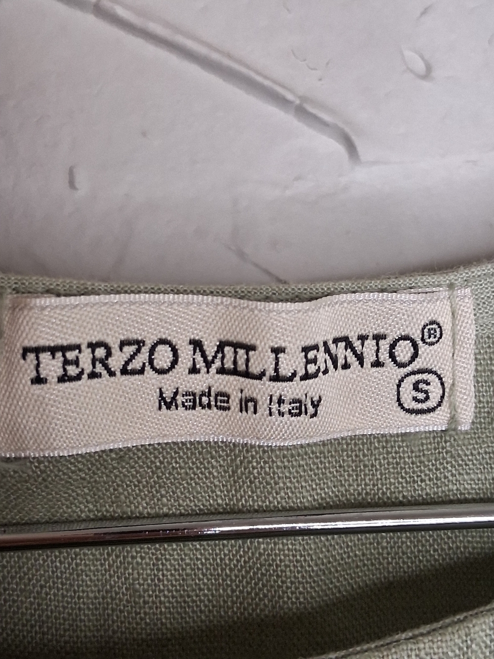 Terzo Millennio 100% Linen High Low Tunic Top Sage Green Made in Italy Boho - Picture 3 of 8